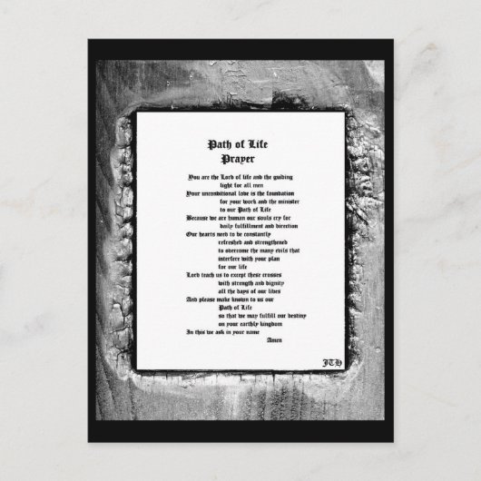 Carte Postale Chemin de la vie Prière (Devant)