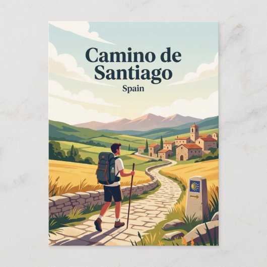 Carte Postale Chemin de Saint-Jacques Espagne (Devant)