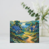 Carte Postale Chemin Doré vers l'Eau Bleue (Debout devant)