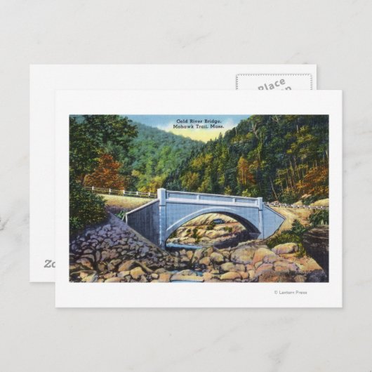 Carte Postale Chemin Mohawk Vue du pont de Cold River (Devant / Derrière)