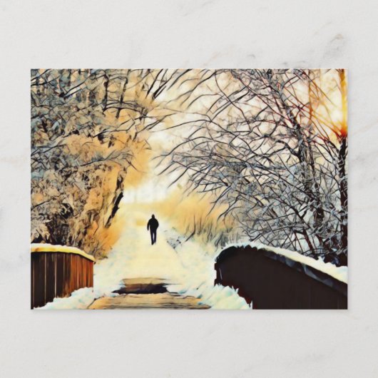 Carte Postale Chemin neigeux (Devant)