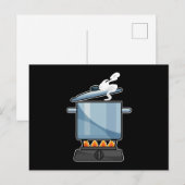 Carte Postale Cheminée avec casserole et couvercle (Devant / Derrière)