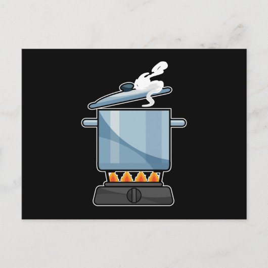 Carte Postale Cheminée avec casserole et couvercle (Devant)