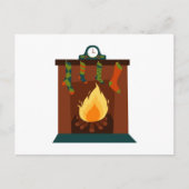 Carte Postale Cheminée de Noël (Devant)