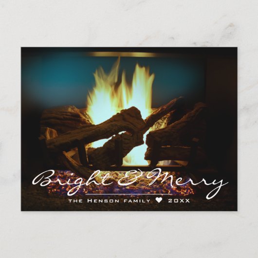 Carte Postale Cheminée Rustique Feu Bois Confortable Vacances Ch (Devant)