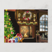 Carte Postale Cheminée TRADITIONNELLE DE NOËL (Devant)