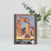 Carte Postale Chemins de fer de l'État indien Visite Inde Delhi, (Debout devant)