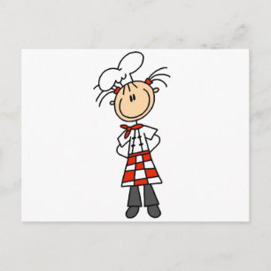 Carte Postale Chemise à figures bâton de fille chef Cadeaux et T