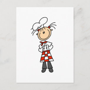 Carte Postale Chemise à figures bâton de fille chef Cadeaux et T