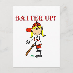 Carte Postale Chemise de baseball Fille Batteur Tshirts et Cadea