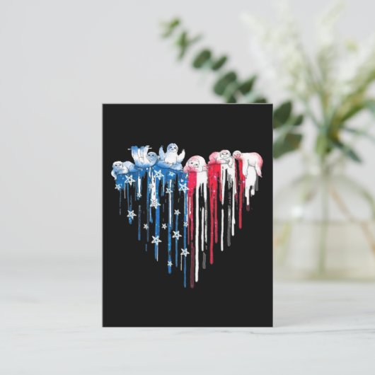 Carte Postale Chemise en T de l'Aquarelle du Coeur de Sloth Bleu (Debout devant)