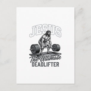 Carte Postale Chemise Vector Vintage Jésus Ultimate Deadlifter D