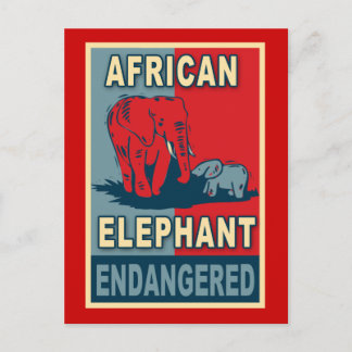 Carte Postale Chemises africaines d'art pop éléphant en danger