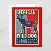 Carte Postale Chemises d'art Africaines Wild Dog Pop (Devant / Derrière)