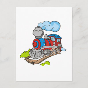Carte Postale Chemises de train rouges et bleues et cadeaux