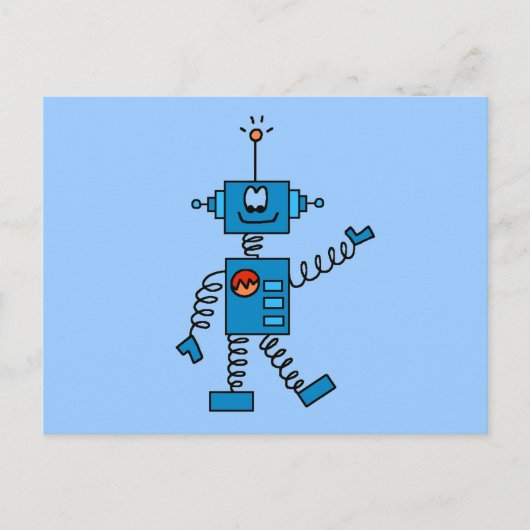 Carte Postale Chemises et cadeaux Blue Robot (Devant)