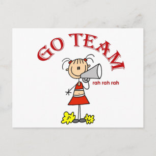 Carte Postale Chemises et Cadeaux Cheerleader Go Team