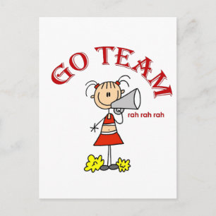 Carte Postale Chemises et Cadeaux Cheerleader Go Team