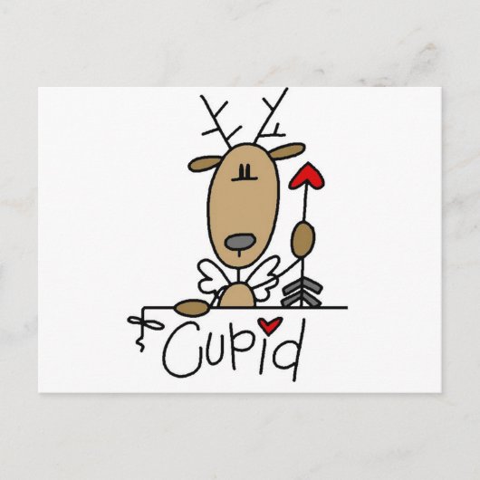 Carte Postale Chemises et cadeaux Cupid Reindeer (Devant)