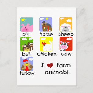 Carte Postale Chemises et cadeaux d'animaux de ferme
