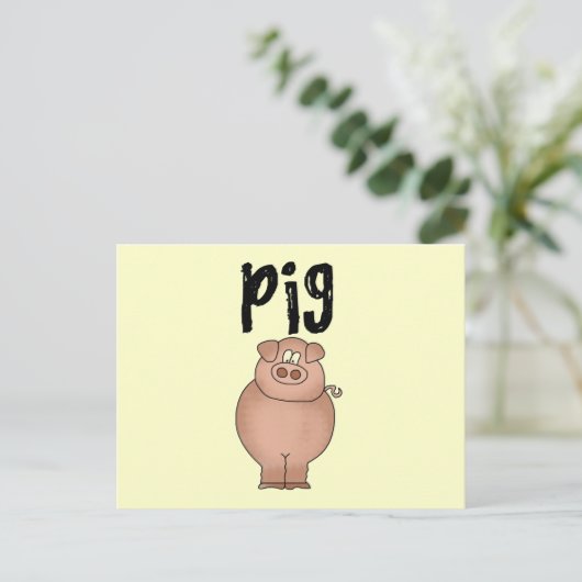 Carte Postale Chemises et cadeaux d'animaux de ferme de porc (Debout devant)