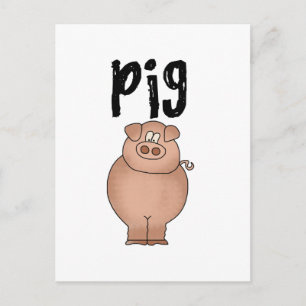 Carte Postale Chemises et cadeaux d'animaux de ferme de porc