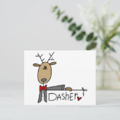 Carte Postale Chemises et cadeaux Dasher Reindeer (Debout devant)