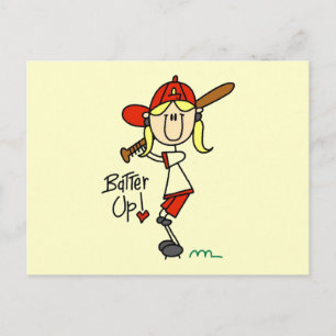 Carte Postale Chemises et Cadeaux de Baseball Filles Batter Up