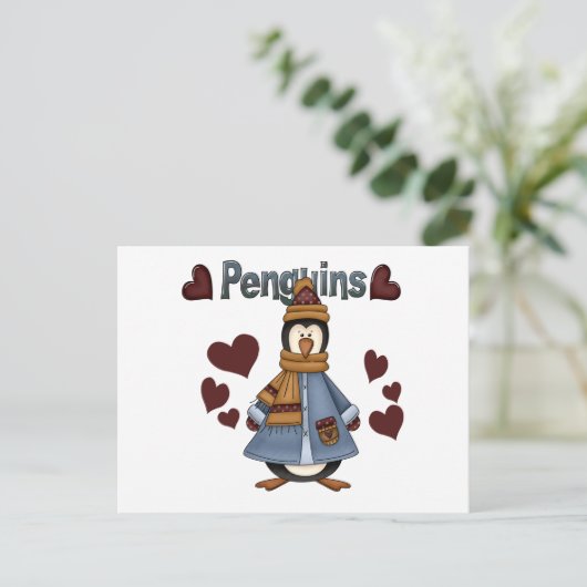 Carte Postale Chemises et cadeaux de manchots d'hiver (Debout devant)