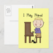 Carte Postale Chemises et cadeaux de Piano Player (Devant / Derrière)