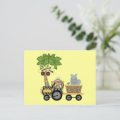 Carte Postale Chemises et cadeaux de train singe et hippo (Debout devant)