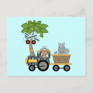 Carte Postale Chemises et cadeaux de train singe et hippo