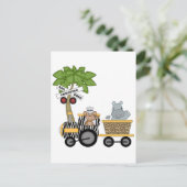 Carte Postale Chemises et cadeaux de train singe et hippo (Debout devant)