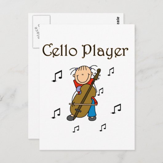 Carte Postale Chemises et cadeaux du Joueur Cello (Devant / Derrière)