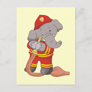 Carte Postale Chemises et cadeaux éléphants pompiers