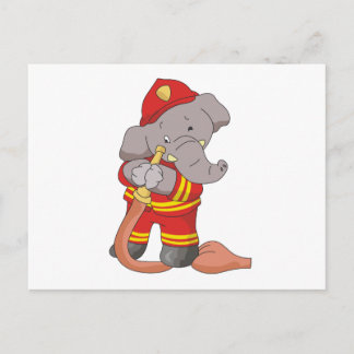 Carte Postale Chemises et cadeaux éléphants pompiers