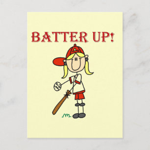 Carte Postale Chemises et Cadeaux Fille Batter Up