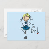 Carte Postale Chemises et cadeaux Pom-pom girl bleus (Devant / Derrière)