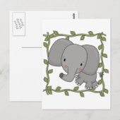 Carte Postale Chemises et cadeaux pour bébés éléphants (Devant / Derrière)