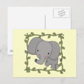 Carte Postale Chemises et cadeaux pour bébés éléphants (Devant / Derrière)