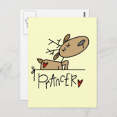 Carte Postale Chemises et cadeaux Prancer Reindeer (Devant / Derrière)