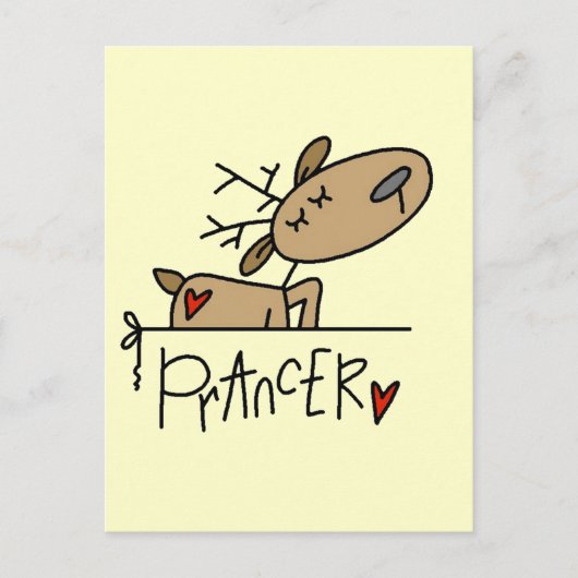 Carte Postale Chemises et cadeaux Prancer Reindeer (Devant)
