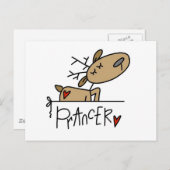 Carte Postale Chemises et cadeaux Prancer Reindeer (Devant / Derrière)