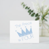 Carte Postale Chemises et cadeaux Prince Crown 4th Birthday (Debout devant)