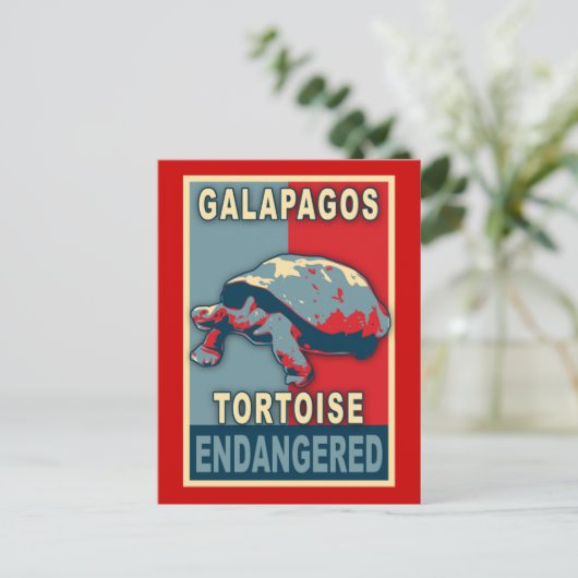 Carte Postale Chemises T-Shirt Art Pop Tortue des Galapagos en v (Debout devant)