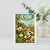 Carte Postale Chengdu, Chine, dans un classique rétro (Debout devant)
