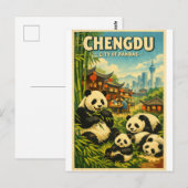 Carte Postale Chengdu, Chine, dans un classique rétro (Devant / Derrière)