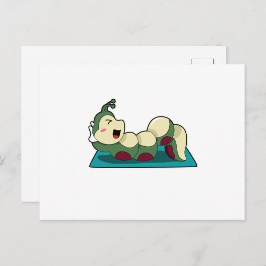 Carte Postale Chenille à la séance de remise en forme (Devant / Derrière)