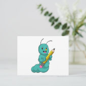 Carte Postale Chenille au crayon (Debout devant)
