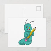 Carte Postale Chenille au crayon (Devant / Derrière)